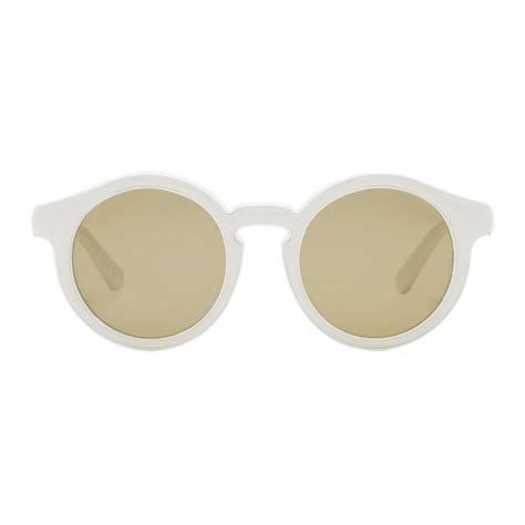 loewe white round padded sunglasses|More.